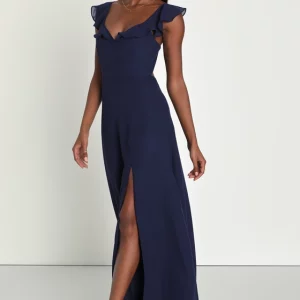 MOVAAX Ruffled Tie-Back Maxi Dress